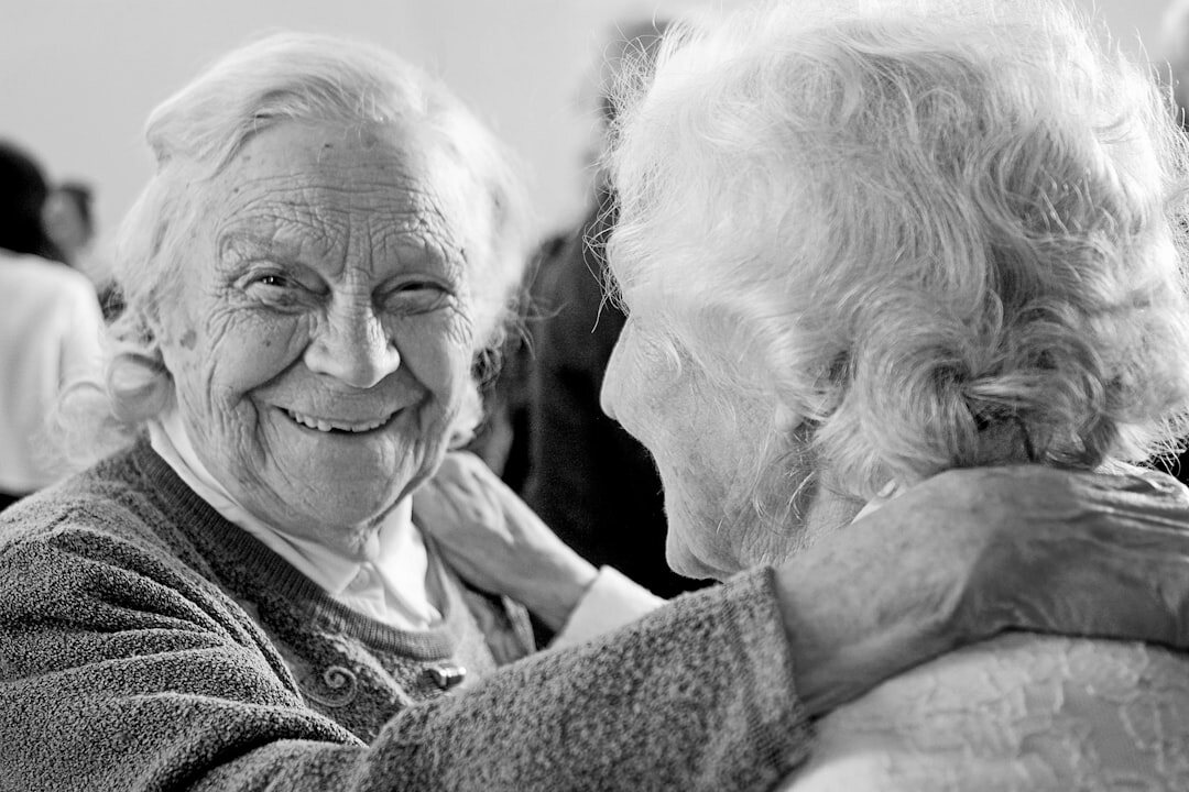 elderly people chatting