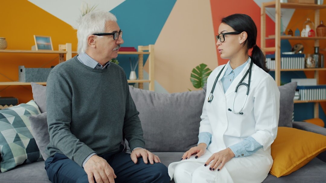 senior people discussing health